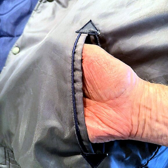 Everlast Vintage Mens Hooded Snap Up Quilted Jacket, Large, Blur/Silver -- Nice! - Picture 7 of 12